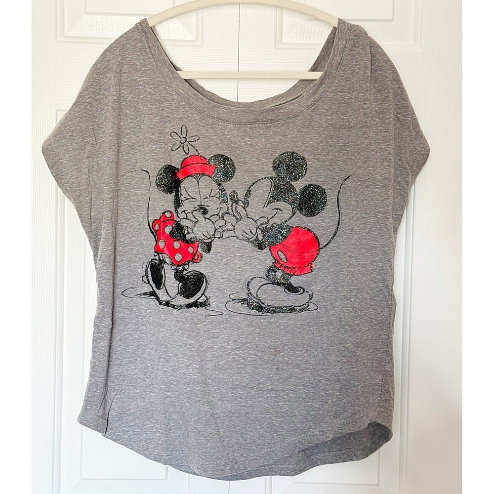 DisneyParks Minnie & Mickey Sweetheart Glitter T-shirt In Size 2 XL